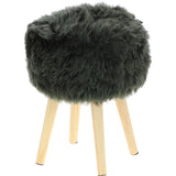 New Zealand Sheepskin Stool Cypress: SHORT SHEEPSKIN STOOL