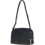Real Leather Stylish Crossbody Bag Black: 62340