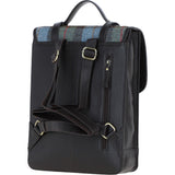 Ashwood Leather & Harris Tweed® Cloth Large Backpack with Twist Lock Brown/Mcload: TW-38-01-BM
