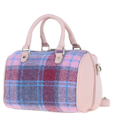 Ashwood Leather & Harris Tweed® Cloth Medium Barrel Bag Baby-pink/Pink: TW-62-15-BP