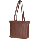 Designer Leather Shoulder Bag with Secure Zip Pocket Cognac: Bray