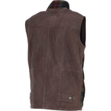 Ashwood Leather x Harris Tweed Men's Gilet Brown/Red/Green: TW-901-07-BR