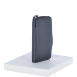 Large Leather Zip Around Note And Coin Purse Black : Ash-09