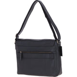 Mens Leather Messenger Bag Black: BLAKE