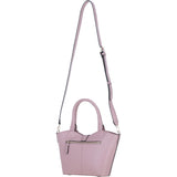 Leather Shoulder Bag with Detachable Crossbody Strap Wood Rose: 64739
