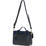Ashwood Leather & Harris Tweed® Cloth Medium Satchel Bag with Twist Lock Black/Watch: TW-34-03-BW