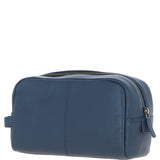 Gabicci Leather Washbag With Striped Navy: GB-64953