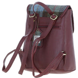 Ashwood Leather & Harris Tweed® Cloth Compact Backpack Wine/Mcload: TW-65-17-WM