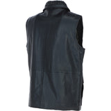 Ashwood Men's Leather Waistcoat Black Nap: LUCK