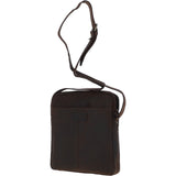 Tablet Friendly Medium Vintage Leather Body Bag Brown: Paddy