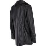 Womens Single Breasted Leather Coat Black/ddy: ESMARALDA