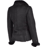 Womens Luxury Shearling Jacket Black/ Blk: P-47