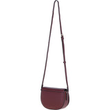 Real Leather Saddle Crossbody Bag Wine: 63753
