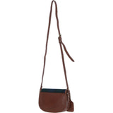 Ashwood Leather & Harris Tweed® Cloth Saddle Crossbody Bag with Twist Lock Tan/Watch: TW-30-04-TW