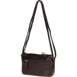 Leather Crossbody Bag with Adjustable Strap Brown: Audrey