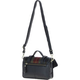 Ashwood Leather & Harris Tweed® Cloth Small Satchel Bag with Twist Lock Black/Green/Red: TW-33-07-BR
