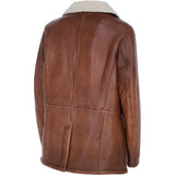 Men’s Trapper Leather Jacket with Faux Fur Lining Cognac: ELMS