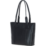 Ashwood Leather & Harris Tweed® Cloth Genuine Leather Shoulder Bag Black/White: TW-23-012-BW