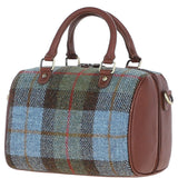 Ashwood Leather & Harris Tweed® Cloth Medium Barrel Bag Tan/Mcload: TW-62-02-TM