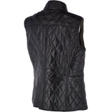 Diamond Quilted Leather Gilet Black: RIGDEN GILLET