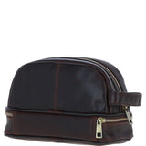Ashwood Leather Men's Zip Washbag Brown: PL-41