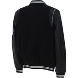 Ashwood Leather Men’s Wool and Leather Bomber Jacket with Striped Collar in Black: AWM-8