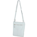 Ashwood Curve  Zip Top Leather Cross Body Bag Ice Grey: 64640/curve