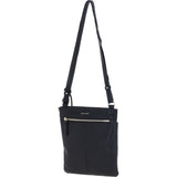 Genuine Leather Crossbody x Shoulder Bag with Golden Accents Black: 64239