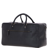 Mens Leather Holdall Weekend Bag Black: CALVIN