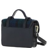 Ashwood Leather & Harris Tweed® Cloth Mini Satchel Bag with Twist Lock Black/Watch: TW-32-03-BW