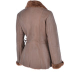 Women's Shearling Sheepskin Jacket Brown: KB-10275