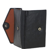 Women's Vintage Wash 12 Card Leather  Purse Black : G-42