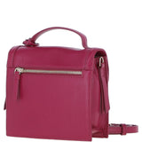 Compact Ashwood Handbag with Detachable Crossbody Strap Raspberry: Y-54