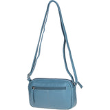 Compact Leather Shoulder & Crossbody Bag Avio Blue: Cork