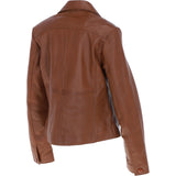 Ashwood Leather Short Blazer Jacket Tan : Awl 1676