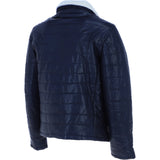 Ashwood Men’s Real Leather Puffer Jacket in Regular Fit with Faux Fur Collar Navy: AWM-Puffer