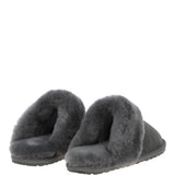 Classic Ladies Suede Sheepskin Slippers Gray