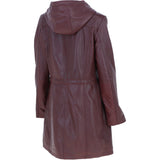 Stylish Ashwood Leather Ladies Three Quarter Jacket Burgundy: Emilia