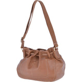 The Bridge Full Grain Small Italian Leather Shoulder Bag Havana Gold -  41466 79 2C NH