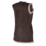 Toscana Suede Leather Gilet Brown : Wanda