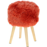 New Zealand Sheepskin Stool Burnt Orange: SHORT SHEEPSKIN STOOL