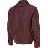 Men's Real Leather Brando Bomber Jacket Burgundy: AWM-601