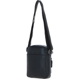 Real Leather Compact Crossbody Bag Black: SICILY