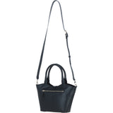 Leather Shoulder Bag with Detachable Crossbody Strap Black: 64739