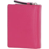 Ashwood Leather RFID Secure Wallet/Purse with Zip and Stud Closure Pink: X-30
