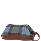 Ashwood Leather & Harris Tweed® Cloth Unisex Washbag Tan/Mcload:  TW-40-02-TM