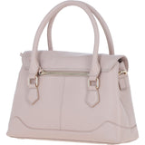 Premium Leather Shoulder Bag with Detachable Crossbody Strap Beige: Y-56