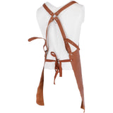 Unisex Cross Back Leather Apron Tan: APRON