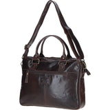 Executive Leather Laptop Bag with Buckle Pockets Brown: TL-008