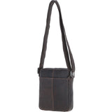 Compact Travel Messenger Bag with Multiple Zip Pockets and Adjustable Strap Brown: MADRID